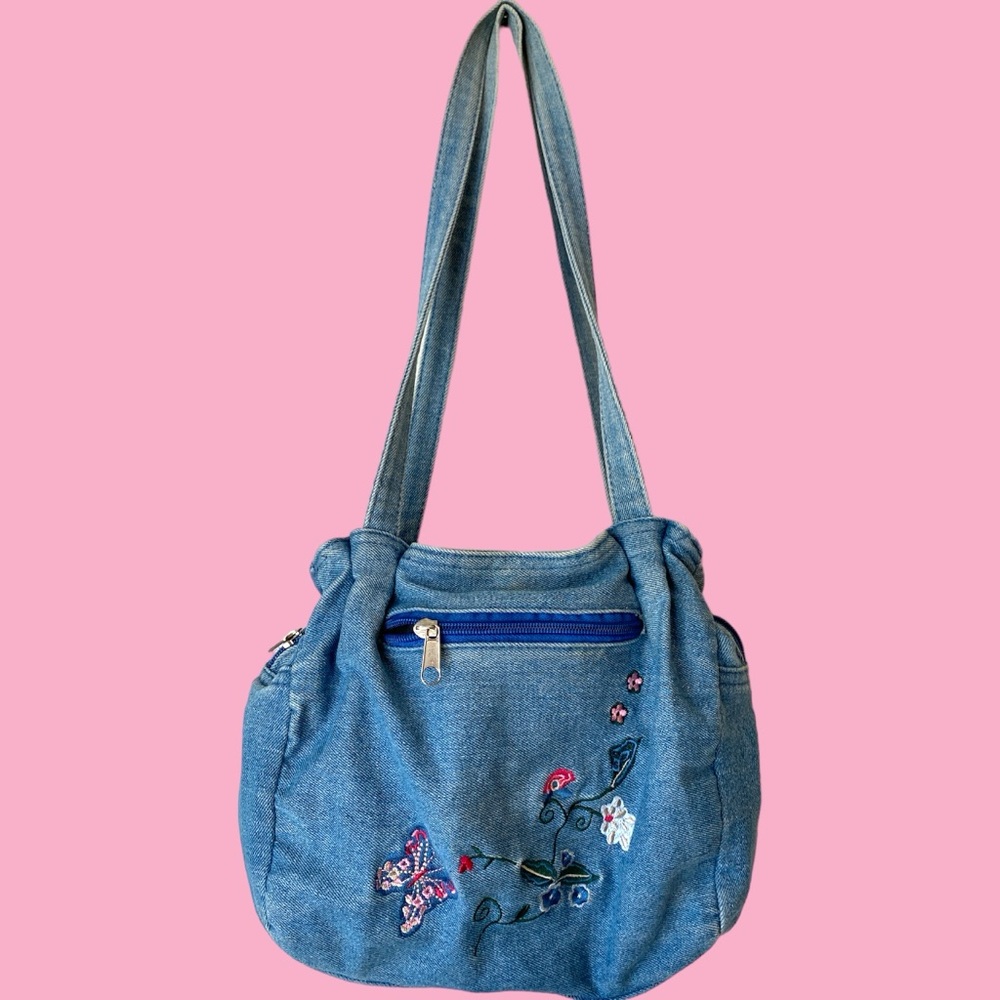 Y2k denim butterfly purse